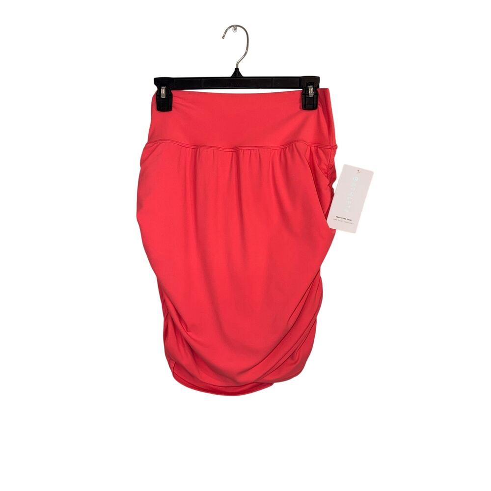 NWT Athleta Transcend Skort Women’s Large Coral Petal Ruched Athletic